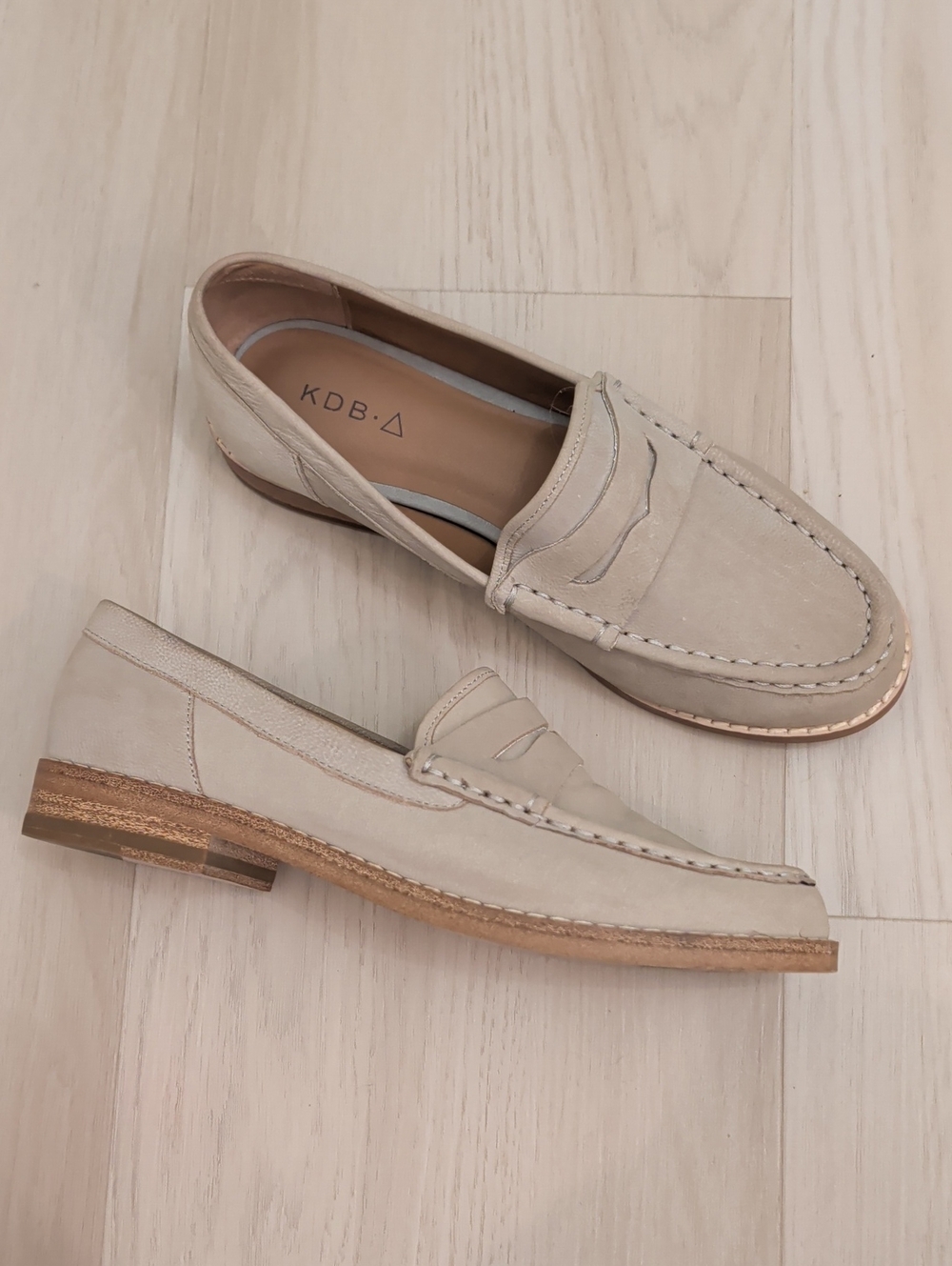 Kelsi Dagger Light Beige Suede Penny Loafers